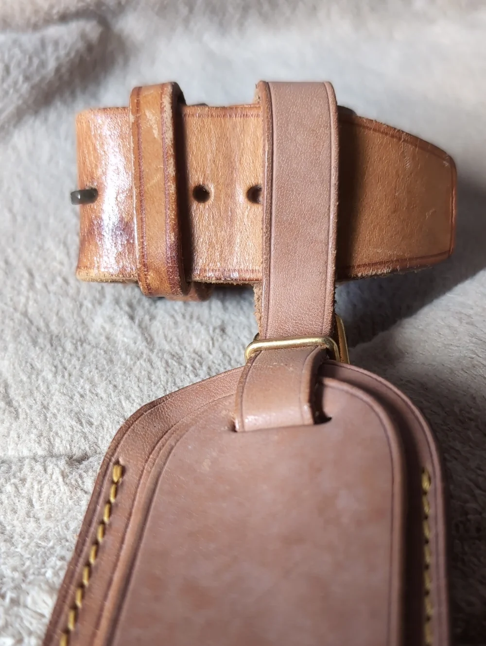 Louis Vuitton Leather Luggage Tag – Natural Brown